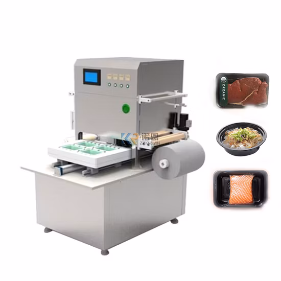 Automatic Plastic Meal Food Salad Tray Sealer Plastic Box Tray Sealing Machine Vacuum Bowl Vacuum Map Tray Packing Machine