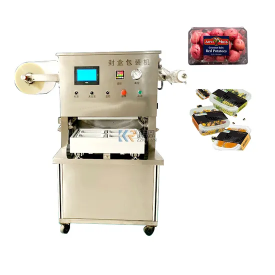 Automatic Plastic Meal Food Salad Tray Sealer Plastic Box Tray Sealing Machine Vacuum Bowl Vacuum Map Tray Packing Machine